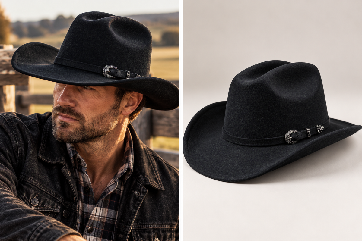 Badlands Faux Felt Cattleman's Crease with Buckle Band