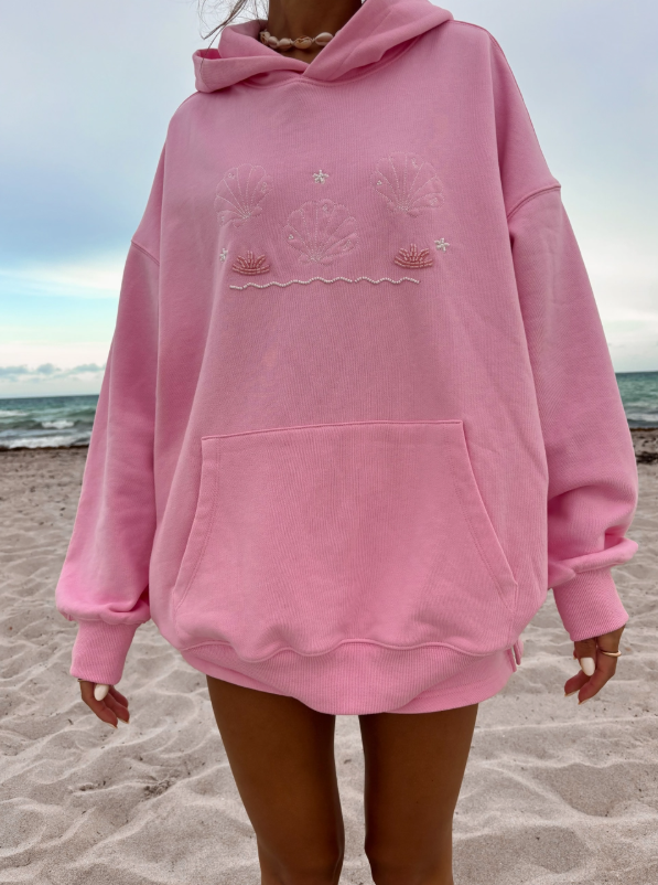 Lottie Pink Bikini Beaded Ocean Hoodie