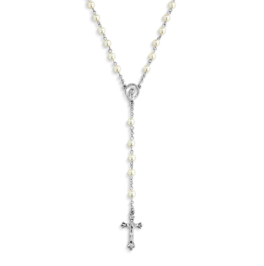 Pearl Rosary + Pouch - 18in