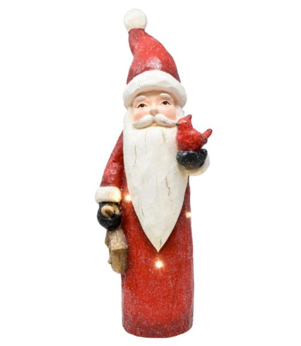 Santa with Cardinal LED Door Greeter