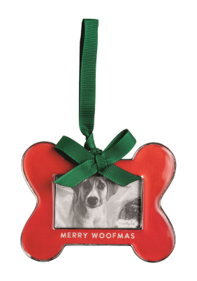 Merry Woofmas Bone Frame Ornament