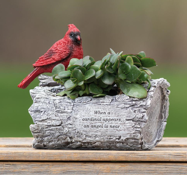 8.75"H CARDINAL MEMORIAL PLANTER