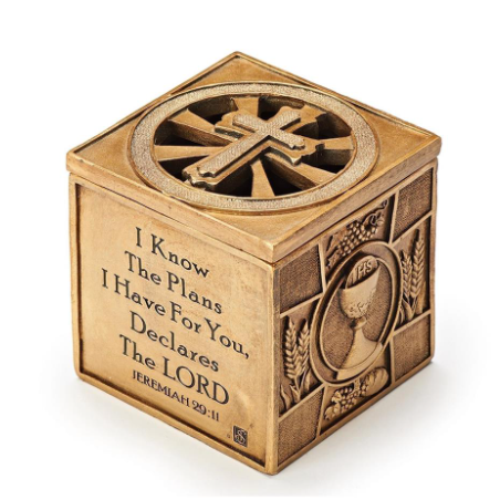 3.75"H MULT SACRAMENT KEEPSAKE BOX; JEREMIAH 29:11