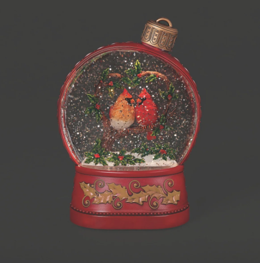 Confetti Lites Lighted Swirl Cardinal Heart Scene