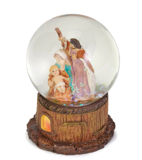Fontanini Holy Family Rustic Stable Mini Glitterdome