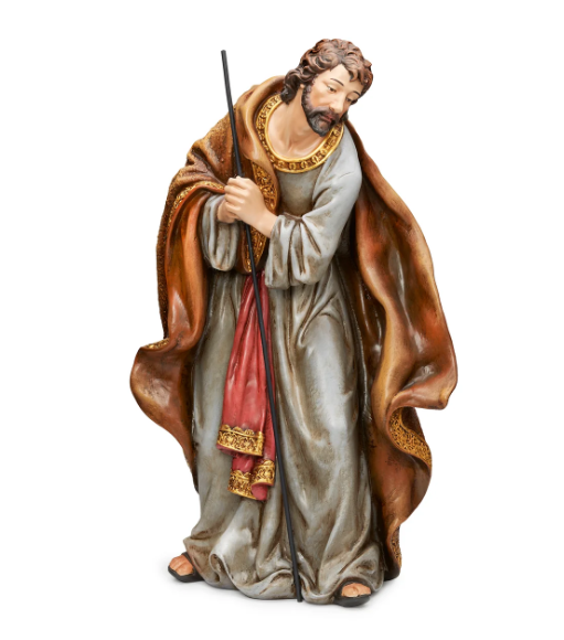 Joseph's Studio Joseph with Red Robe and Staff Nativity Figure