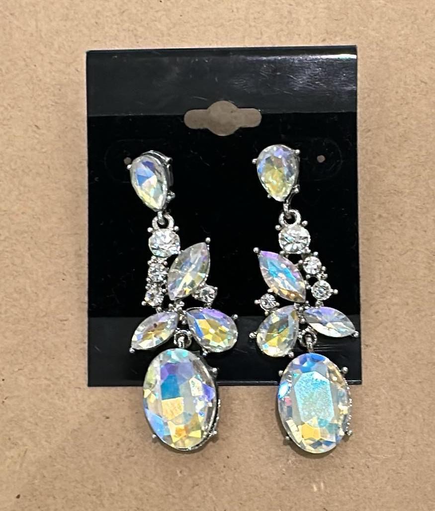 Crystal Cluster Drop Earrings