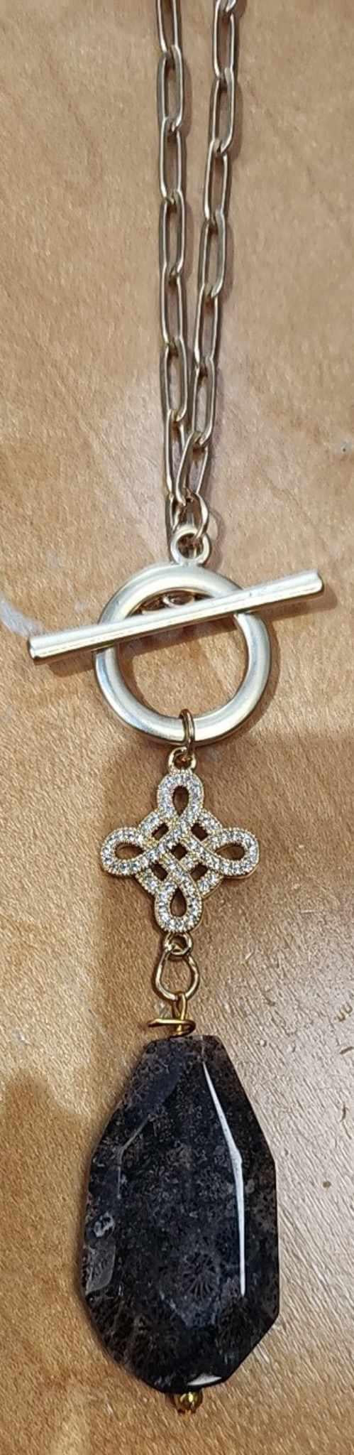 Crystal Design Charm Stone Necklace