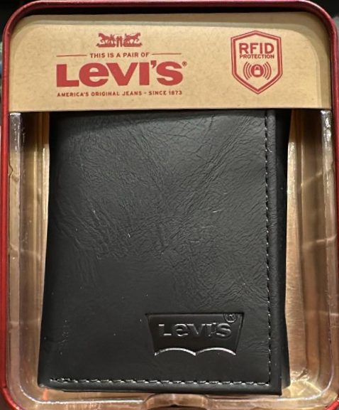 Levi Strauss MENS Trifold Wallet - Black #3