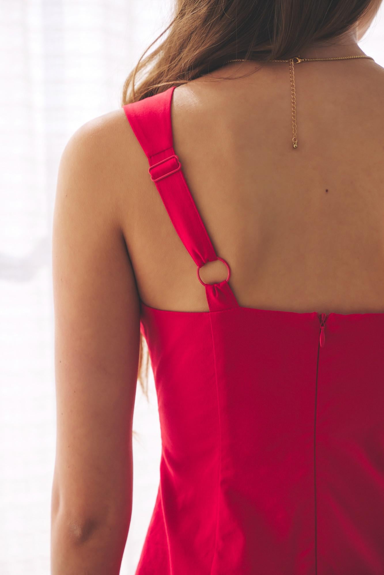 Pintuck Sweetheart Neck Dress