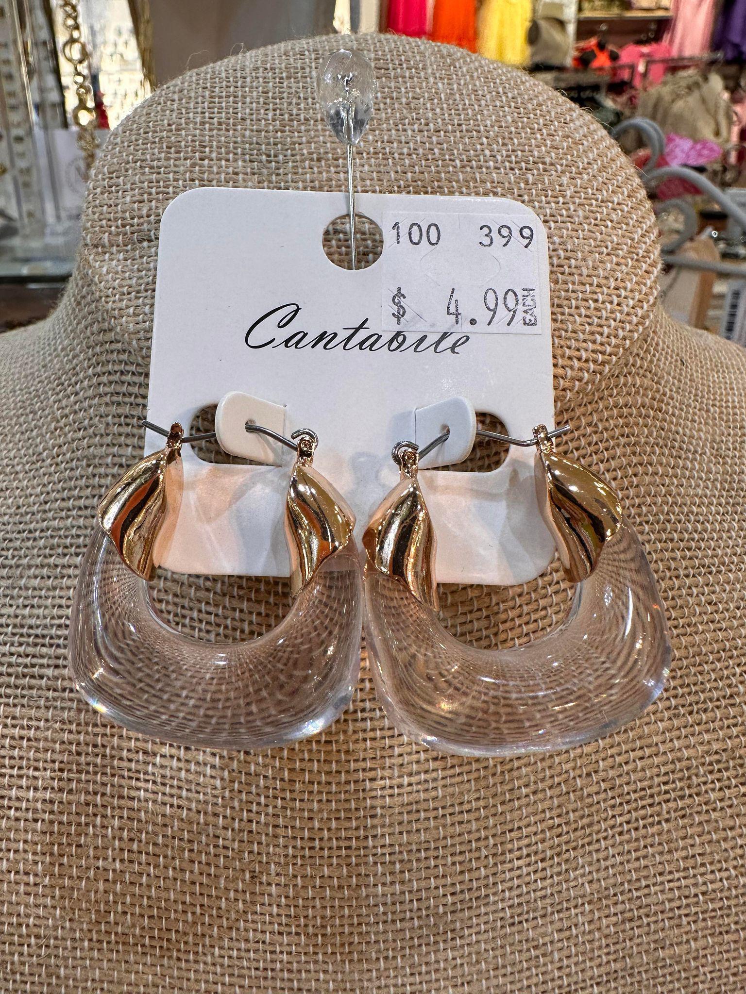 Gold Clear Hoops