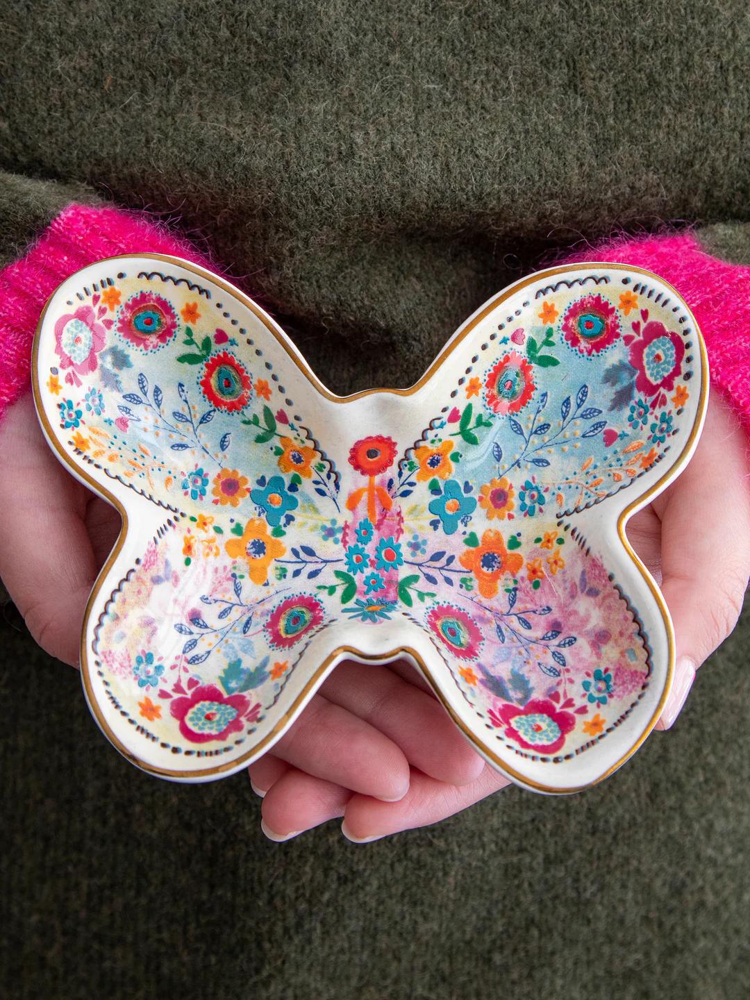 Artsy Ceramic Trinket Dish - Butterfly