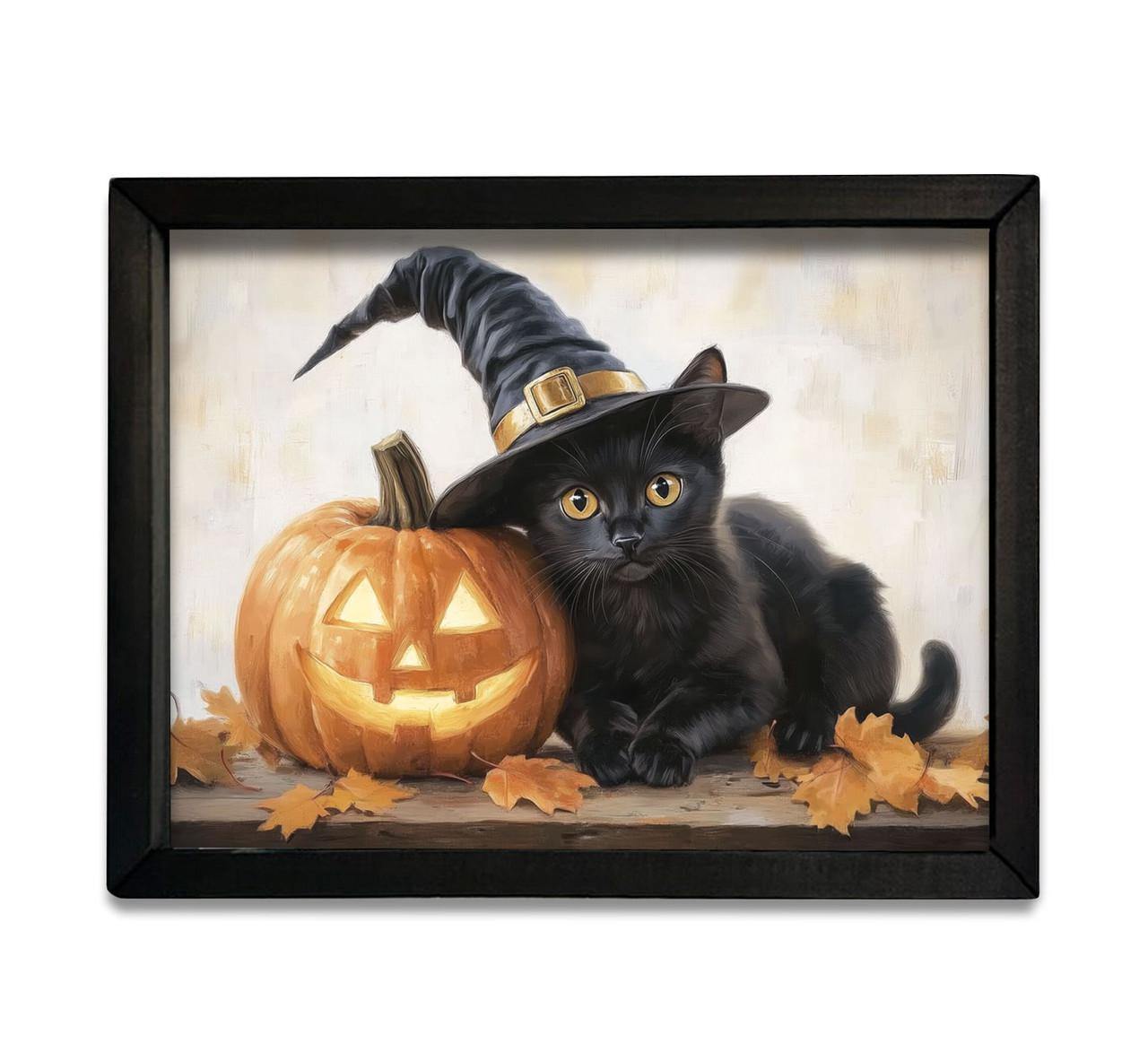 Halloween Black Cat Box Frame 18 x 24