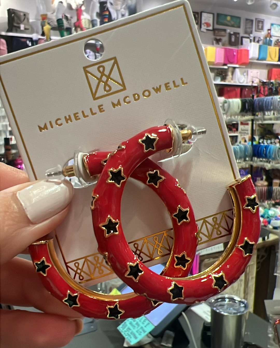 Justine Red & Black Earrings