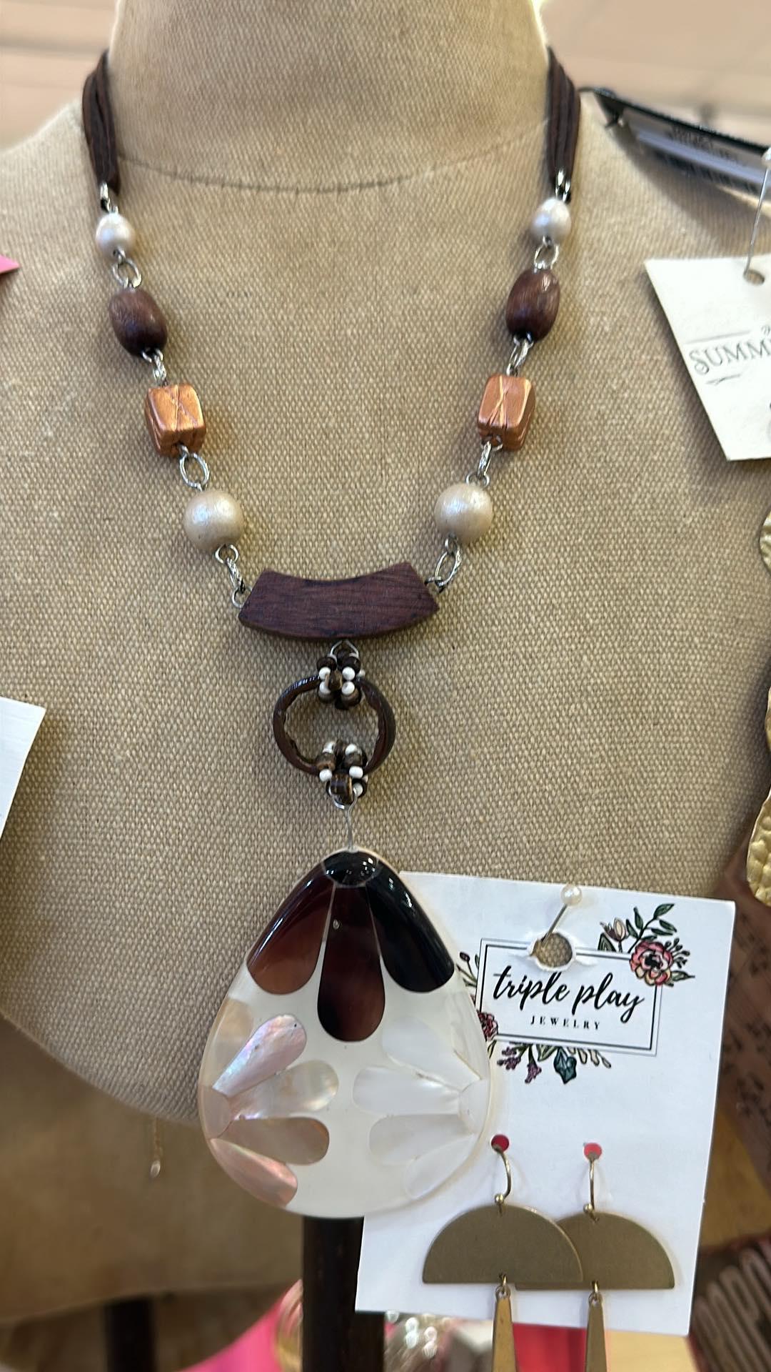 Inlaid Floral Pendant