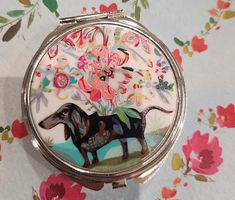 Dog Flowers Trinket Tray Pill Box