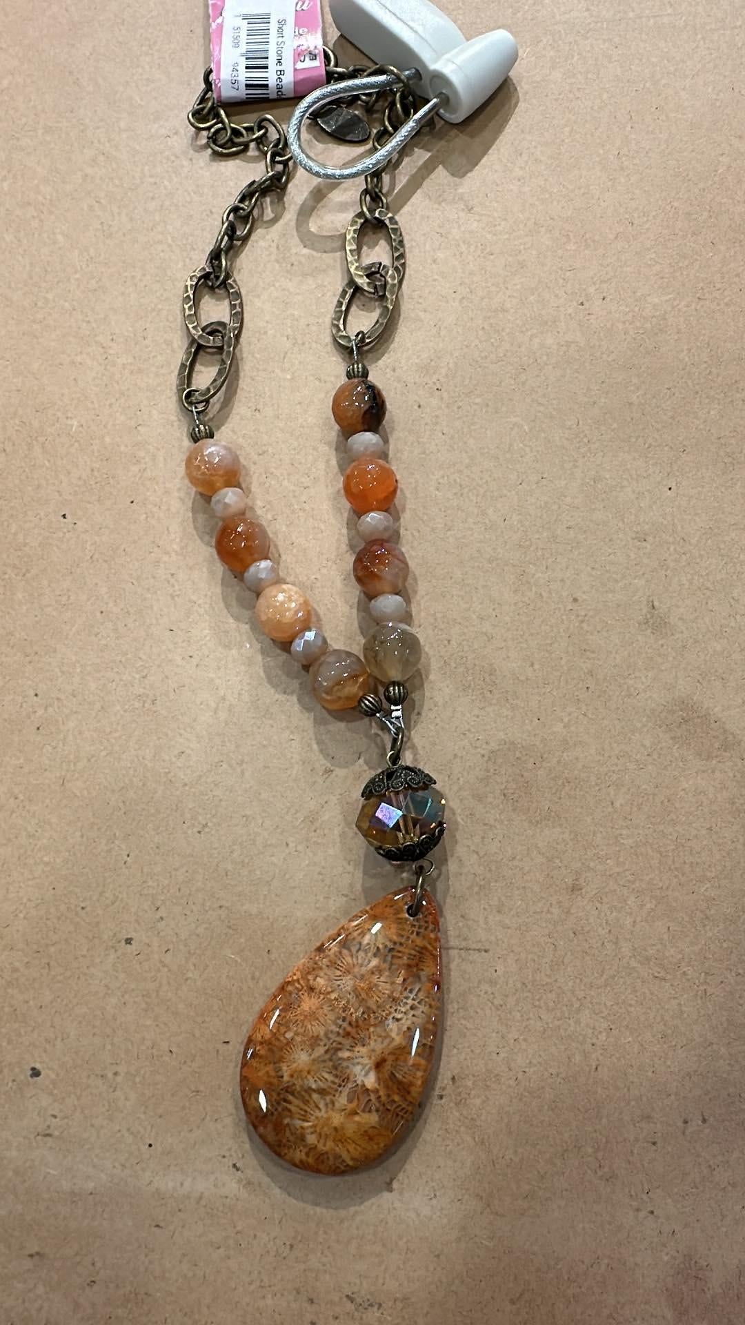 Short Stone Beaded Necklace