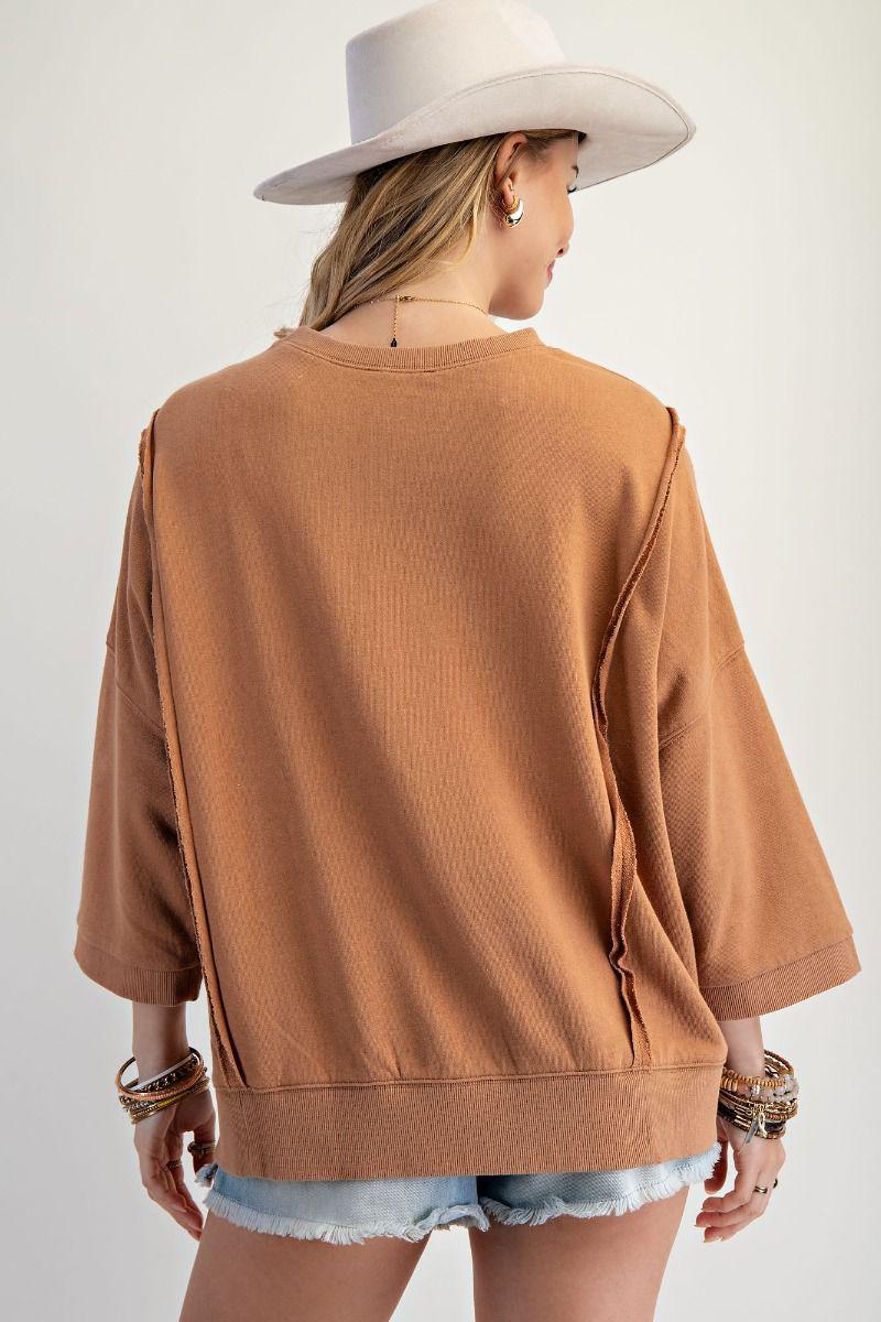 Camel Bow Patch Terry Pullover