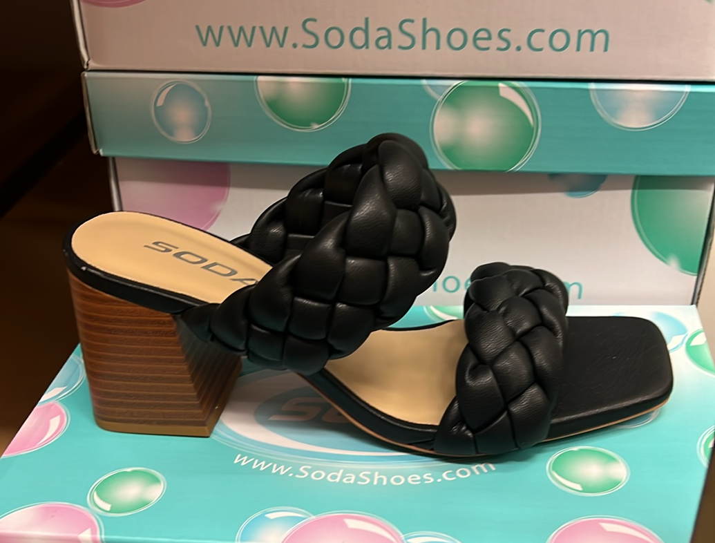 Mostly Braided Black Heels