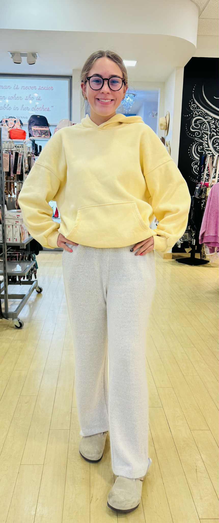 Taupe Brushed Wide Leg Pants