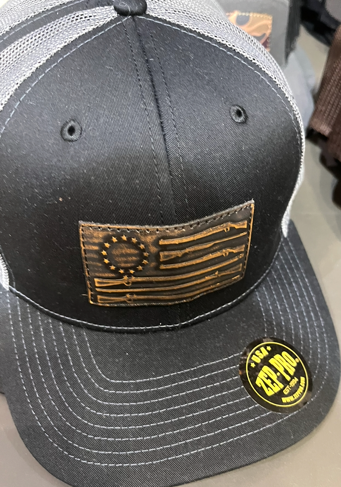 Black/Charcoal Gun Flag Hat