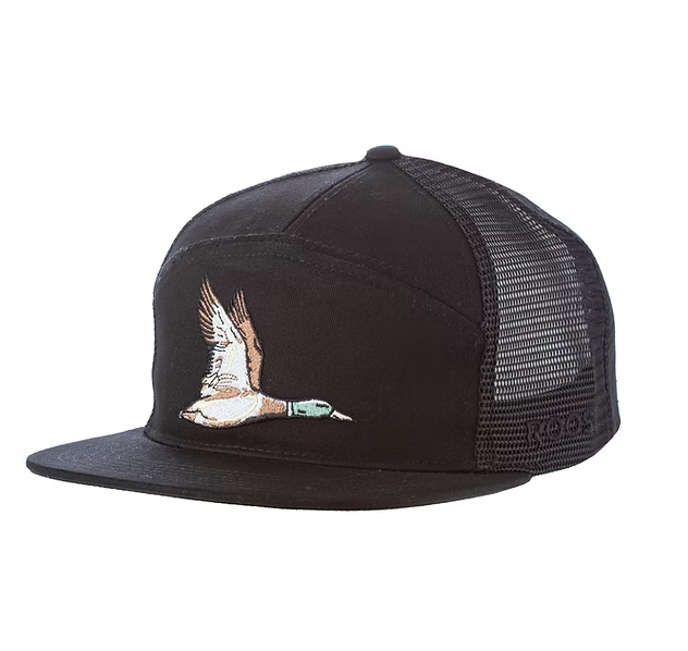 Roost Black 7-Panel Duck Hat
