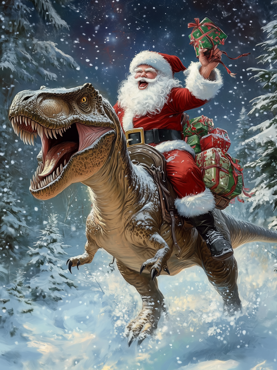 Dino Santa 12x16 Box Frame