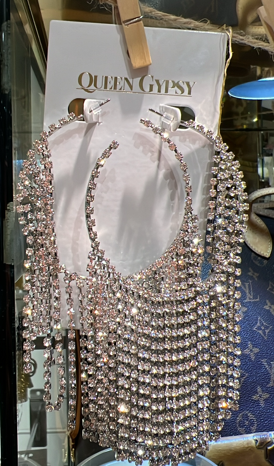 Crystal Chandelier Hoop Earrings