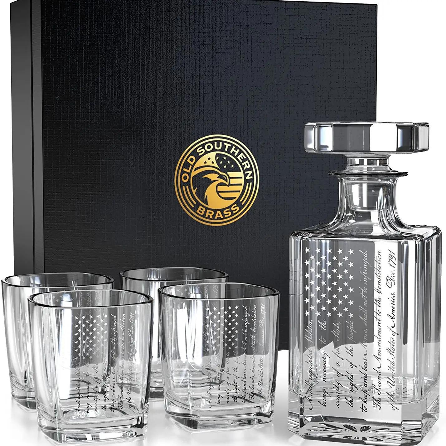 2nd Amendment Decanter Whiskey Glass Gift Set