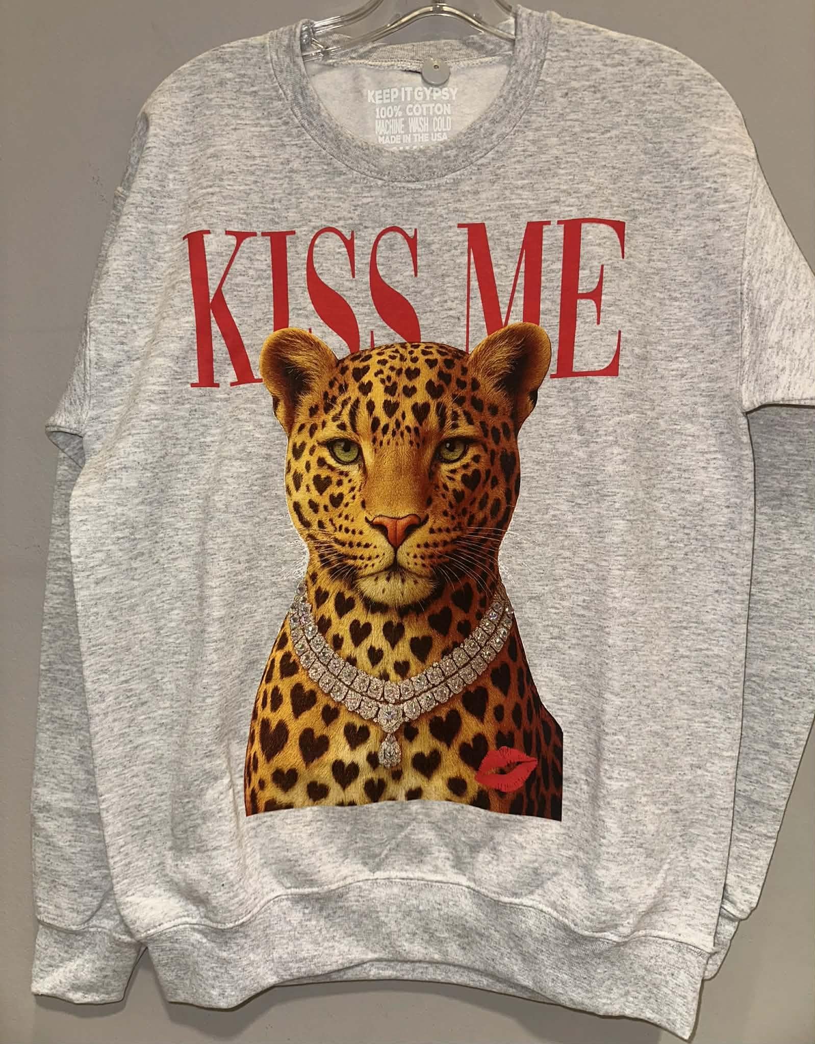 Kiss Me Leopard Crewneck