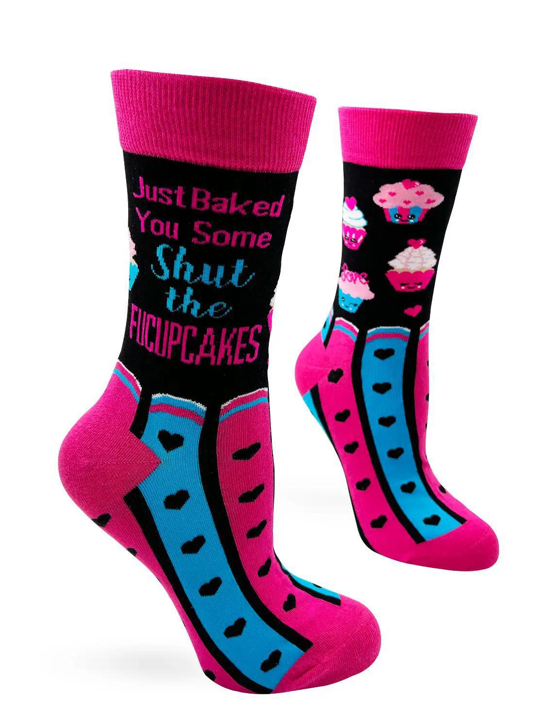 Just Baked You Some Shut the Fucupcakes Sassy Ladies' Novelty Socks