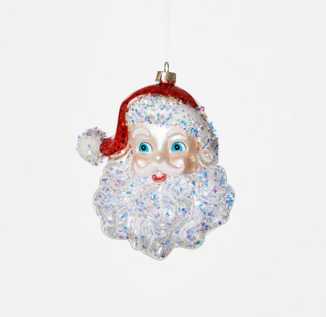 Glass 5.5" Santa Ornament