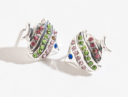 Rhinestone Fish Earrings