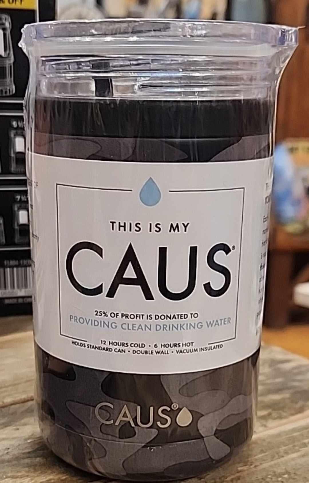 Black Camo Caus Can Cooler