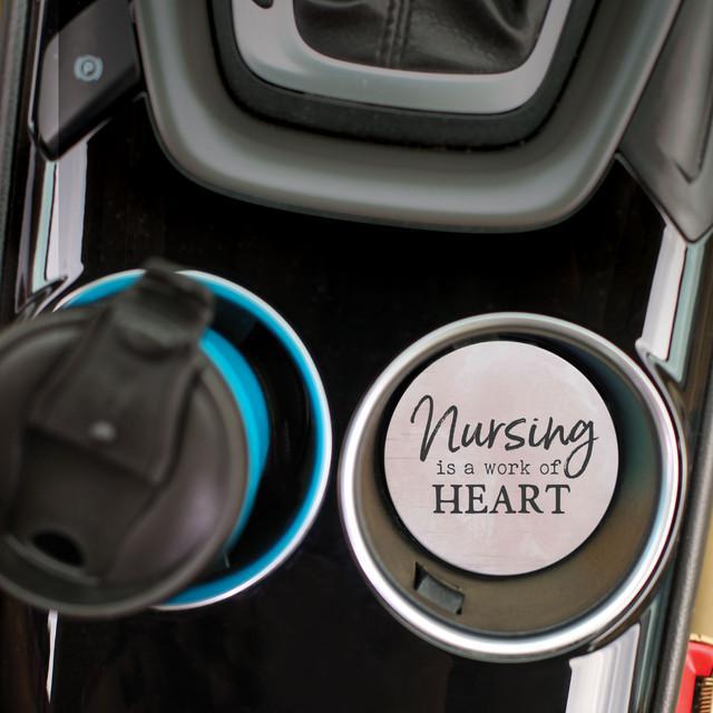 Nursing Is A Work Of Heart Car Coaster