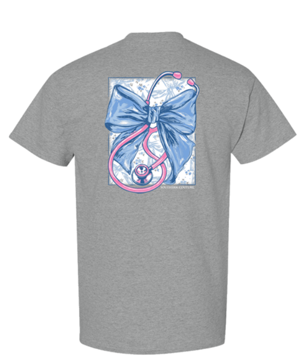 SC Classic Stethoscope with Bow Tee - Sport Grey
