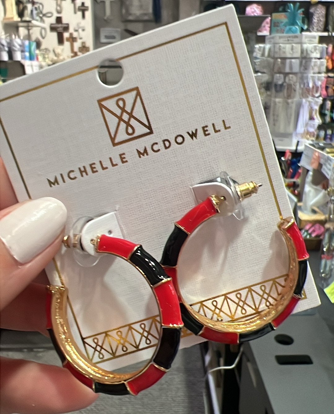 Ashlynn Red & Black Earrings