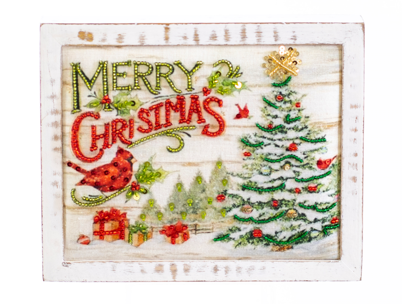 Merry Christmas Embroidery Picture