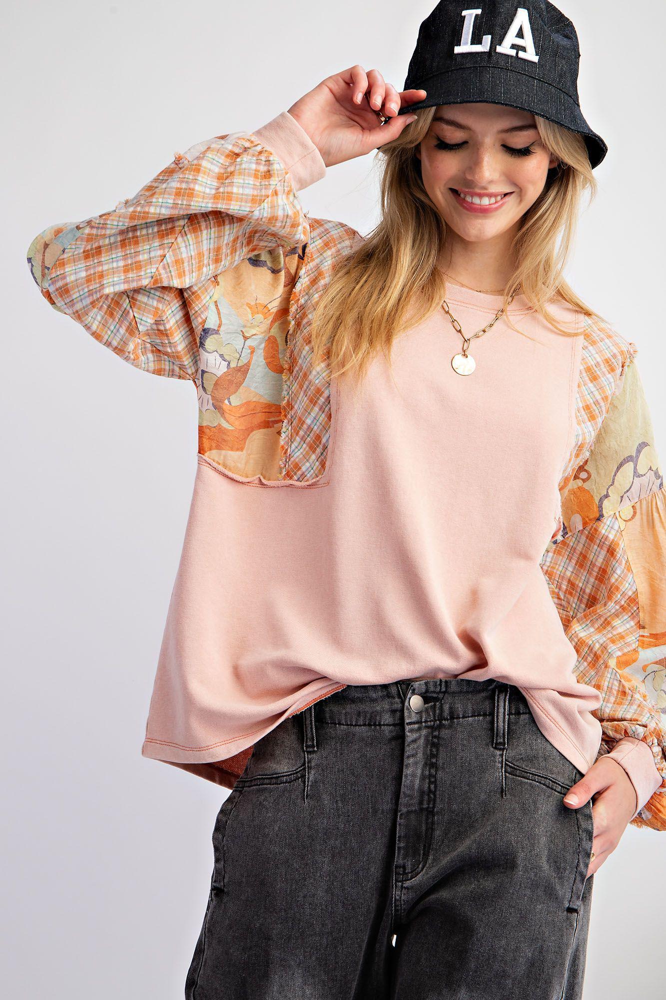 Peach Mix Terry Top