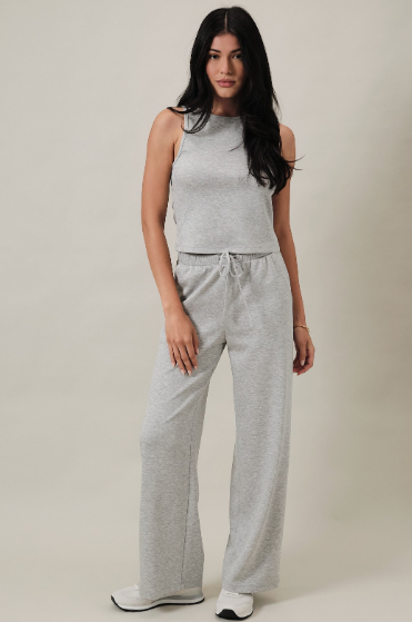 Elastic Waist Band Contoured Back Yoke Wide Pants