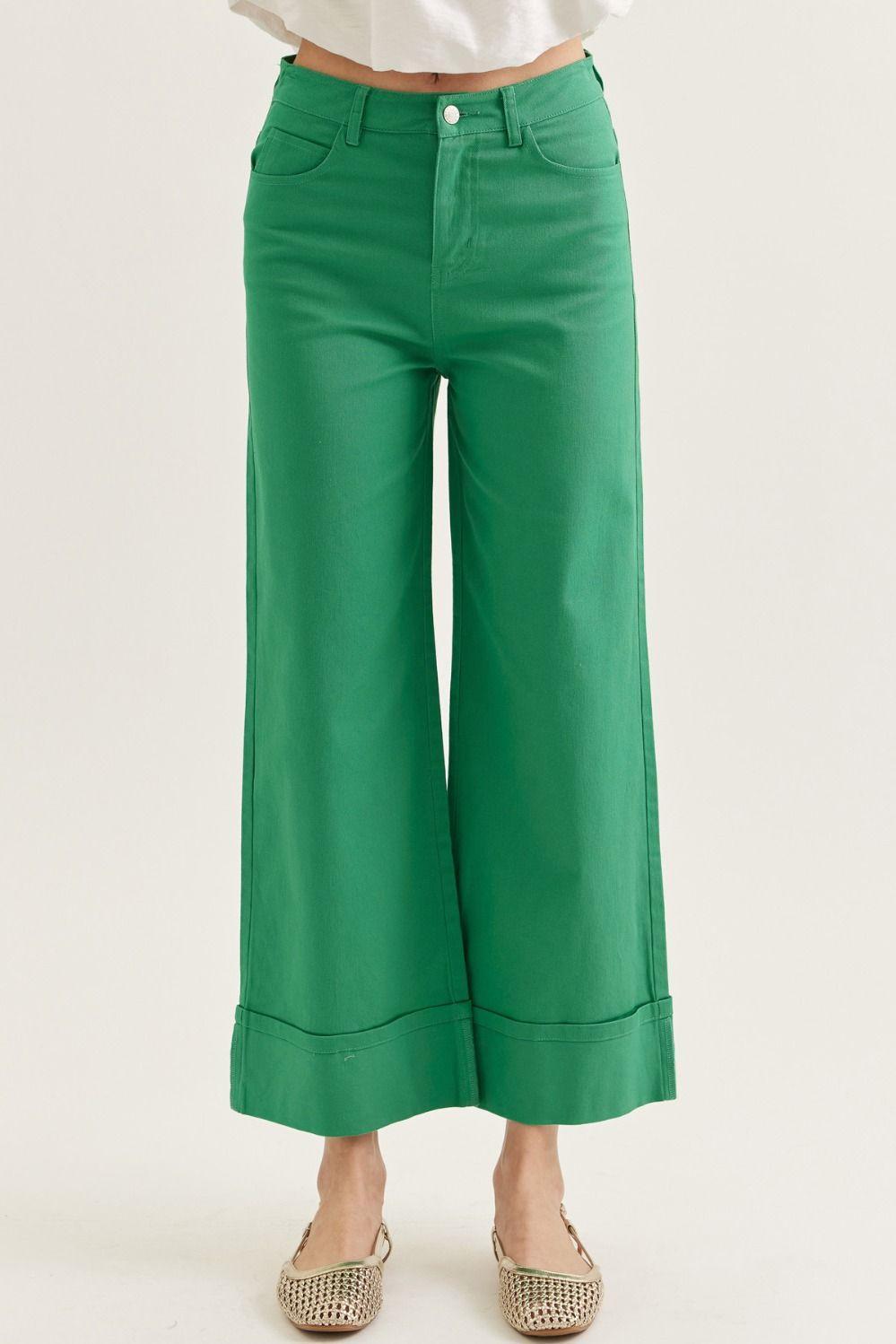 Solid Mid-Rise Ankle Length Pants