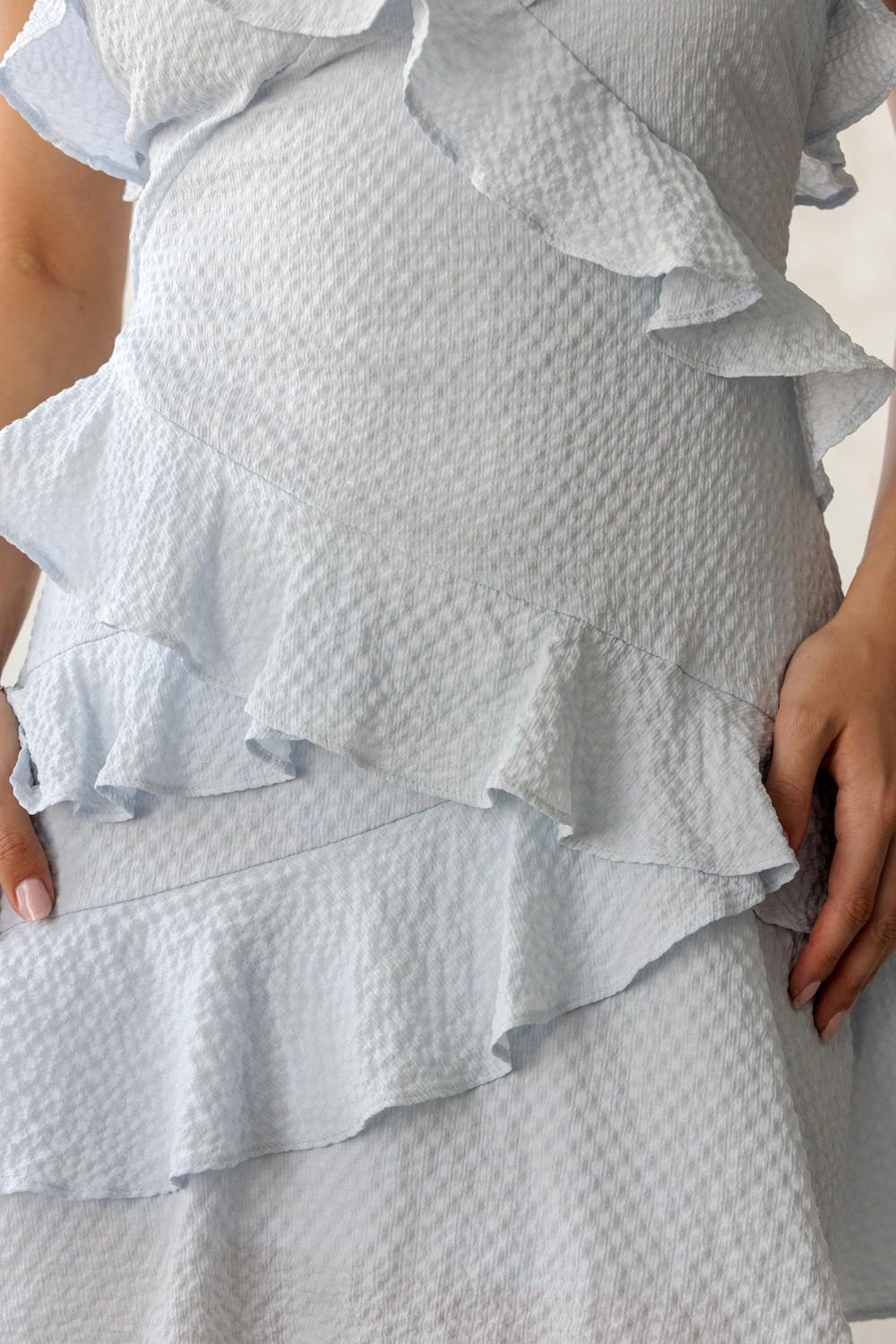 Textured Ruffle Mini Dress