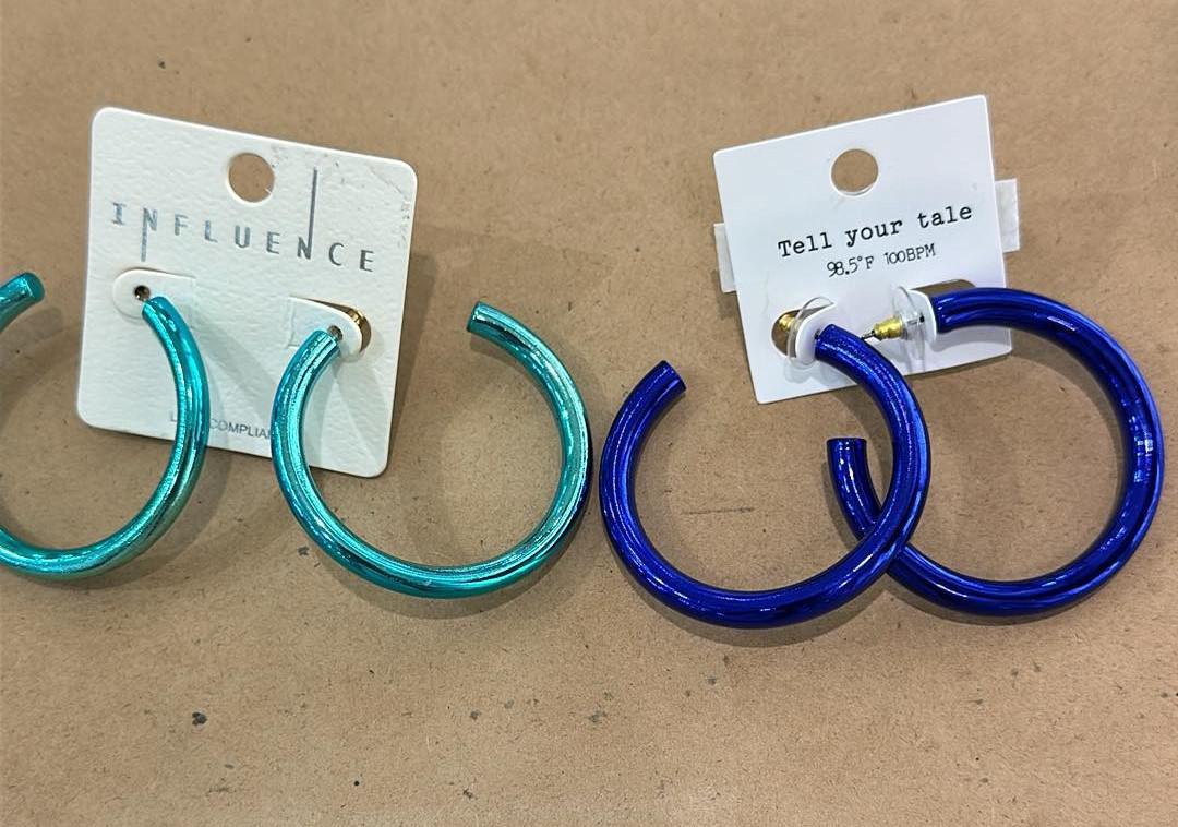 Medium Metallic Hoops