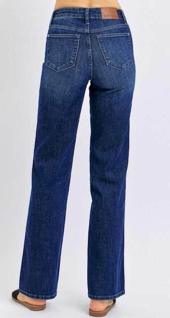 Judy Blue MR Petite TC Straight Jeans