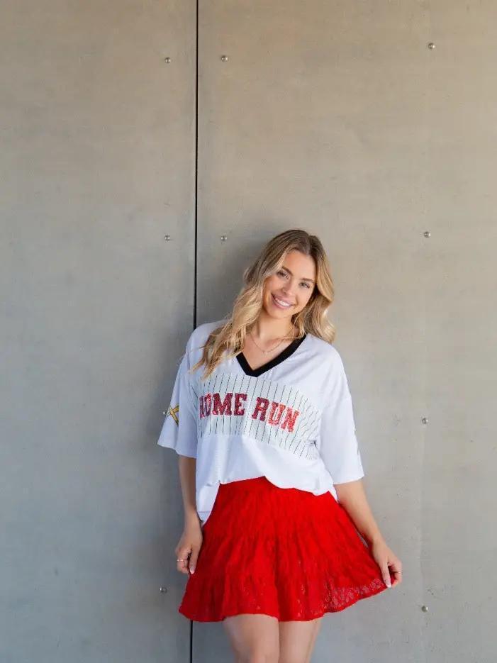 Home Run Sequin Jersey Top