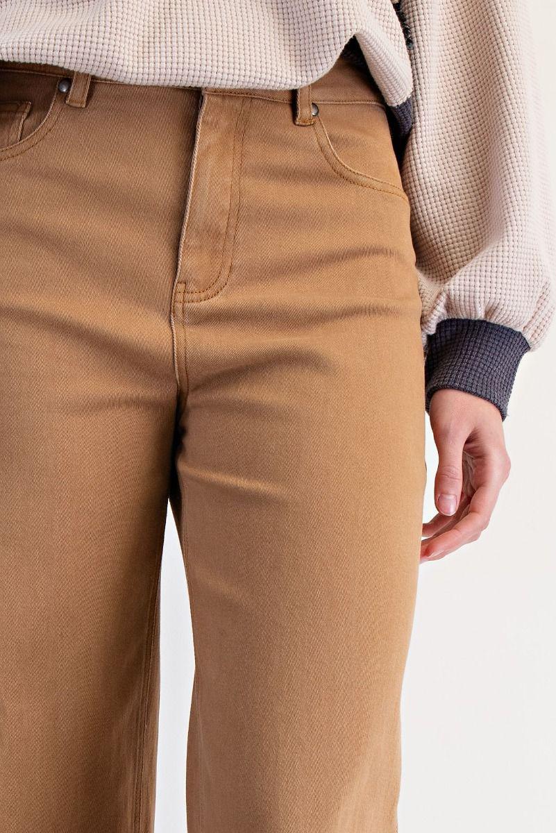 Camel Frayed Twill Pants
