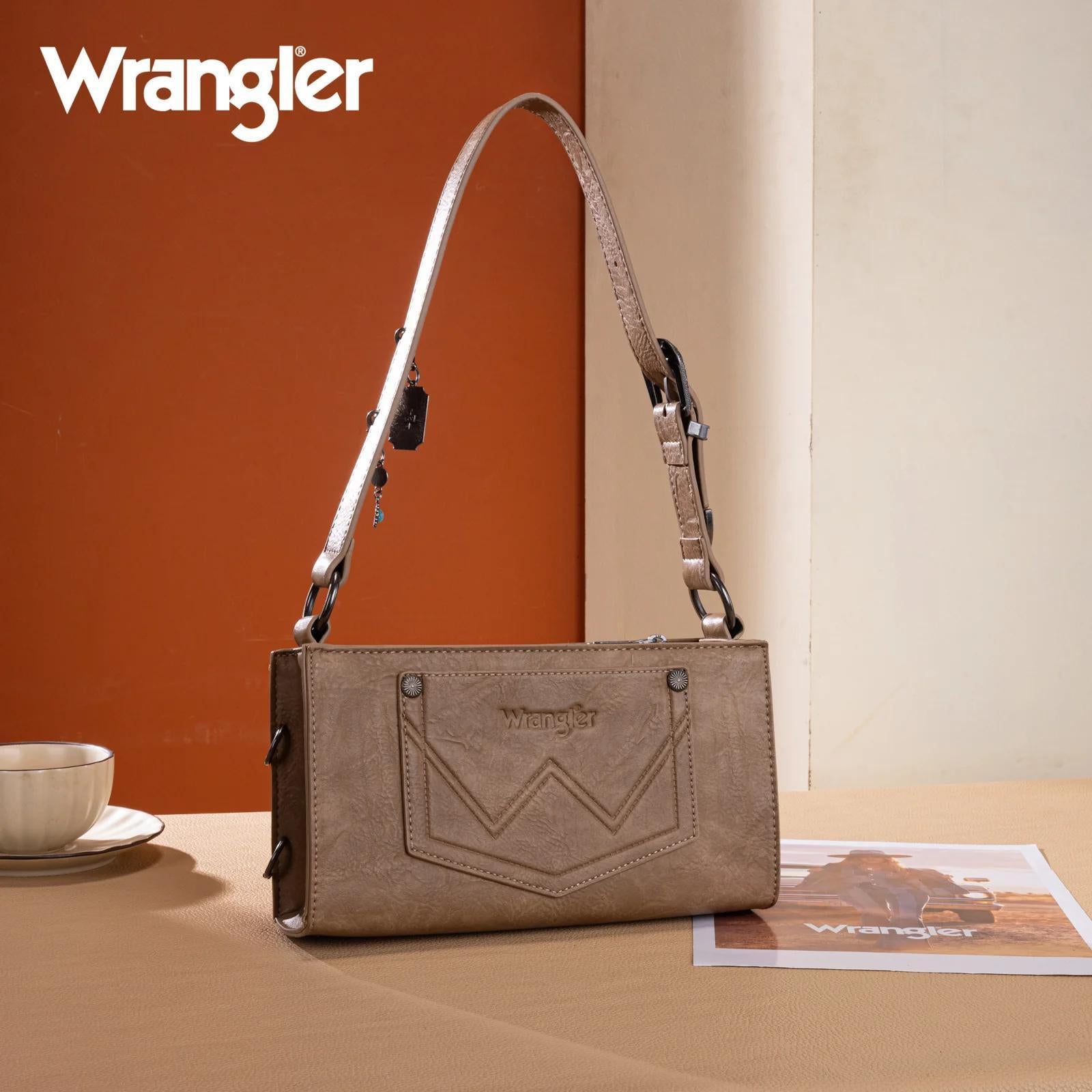 Wrangler Buckle Charm Small Shoulder Bag - Khaki