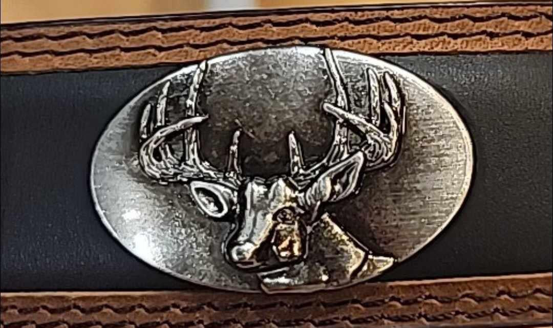 Two Tone Leather Belt Buck