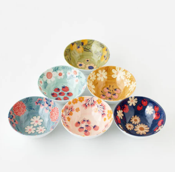 Berries and Florals Handmade Bowls