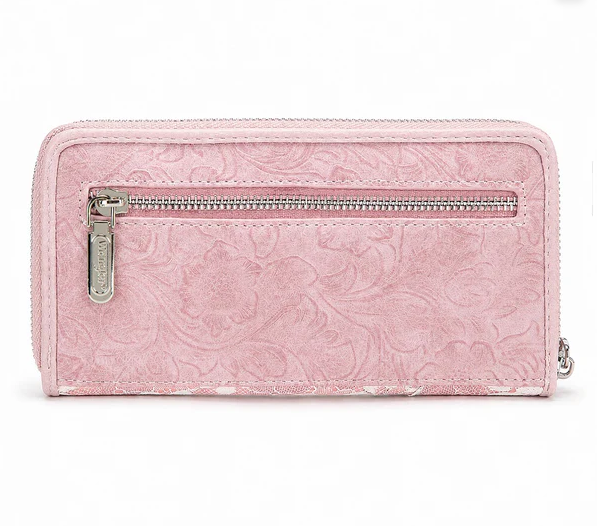 Wrangler Lace Floral RFID Blocking Zip Around Wallet